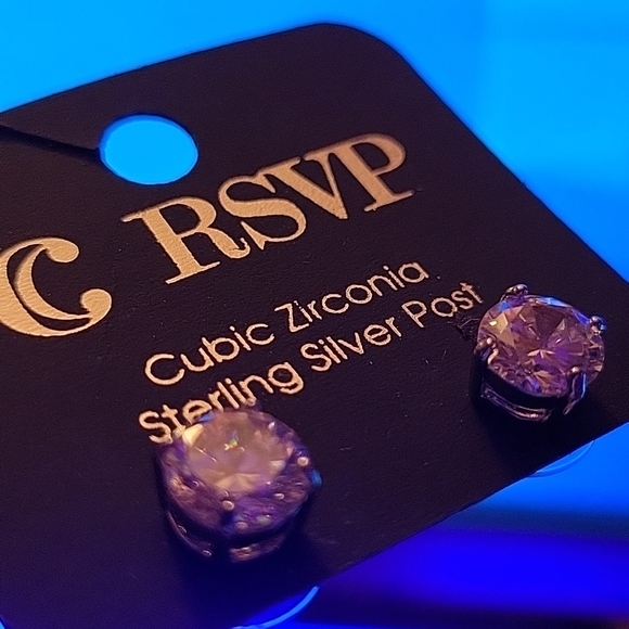 C RSVP Jewelry - Cubic Zirconia Sterling Silver Post Earrings C RSVP